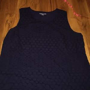 Croft and Barrow navy crocheted tank